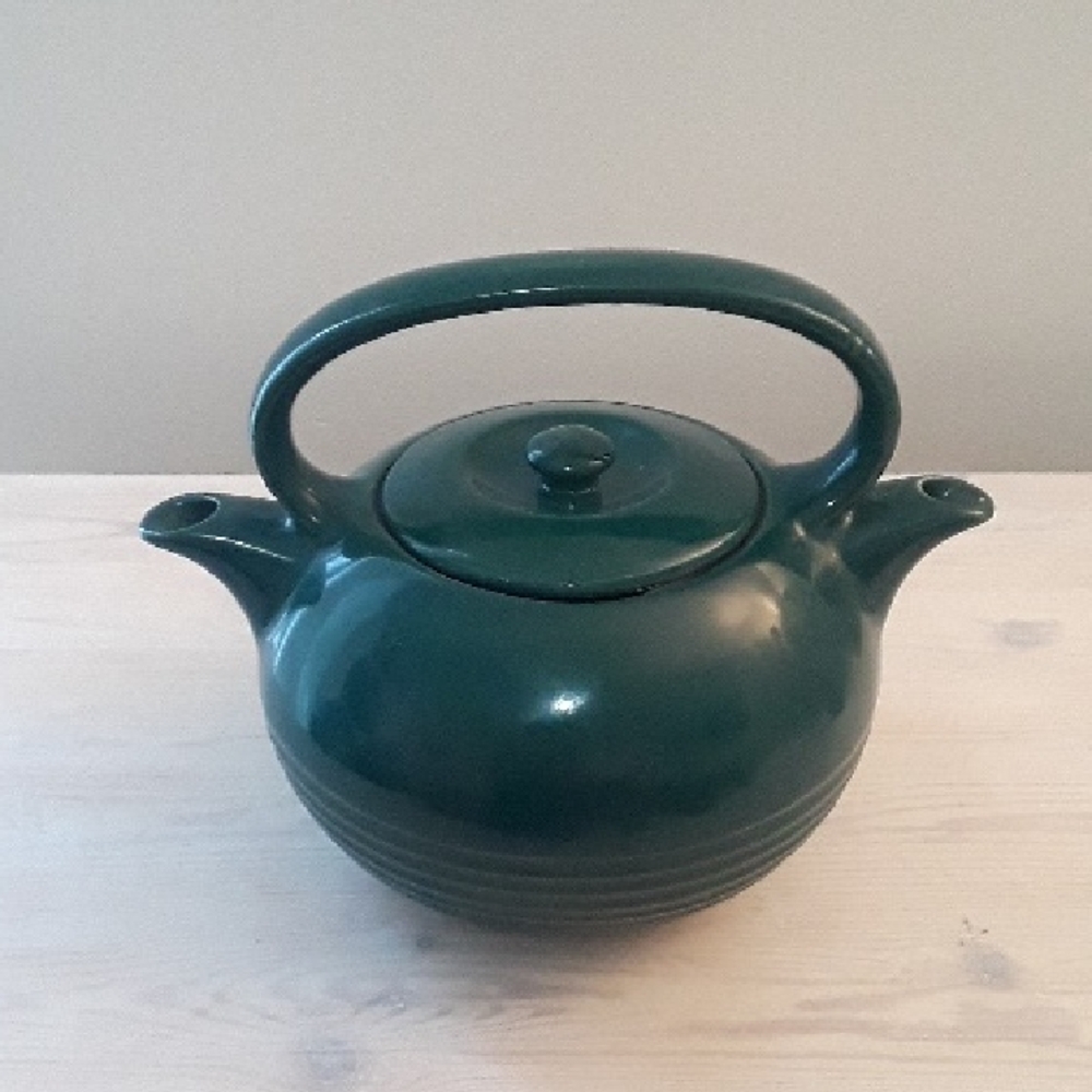 Elegant Green Teapot, Twinspout, Vintage
